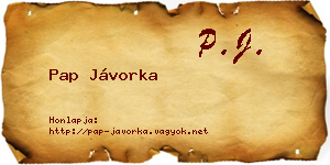 Pap Jávorka névjegykártya