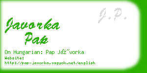 javorka pap business card